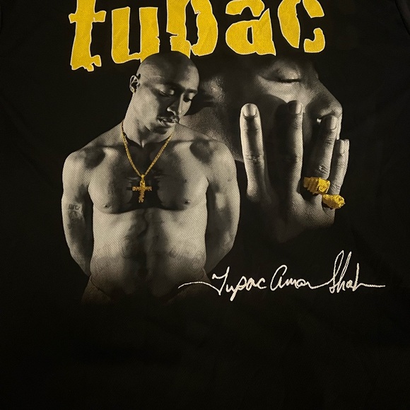 Tupac Shakur 2Pac double sided print Soccer Football jersey New - Picture 5 of 5